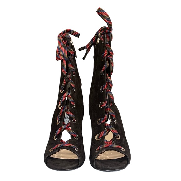 Prada Black Suede Wedge Bootie - Picture 4 of 6